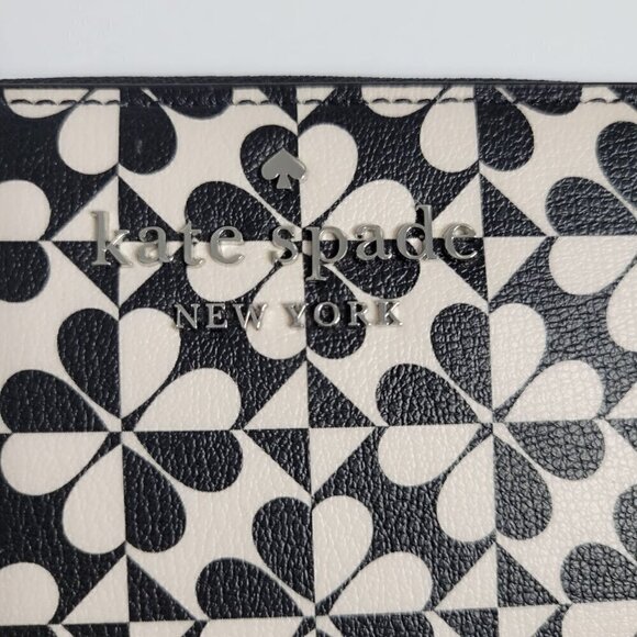 Kate Spade❤️last one❤️Large Continental Wallet Black and White Zip around NWOT - Picture 4 of 14